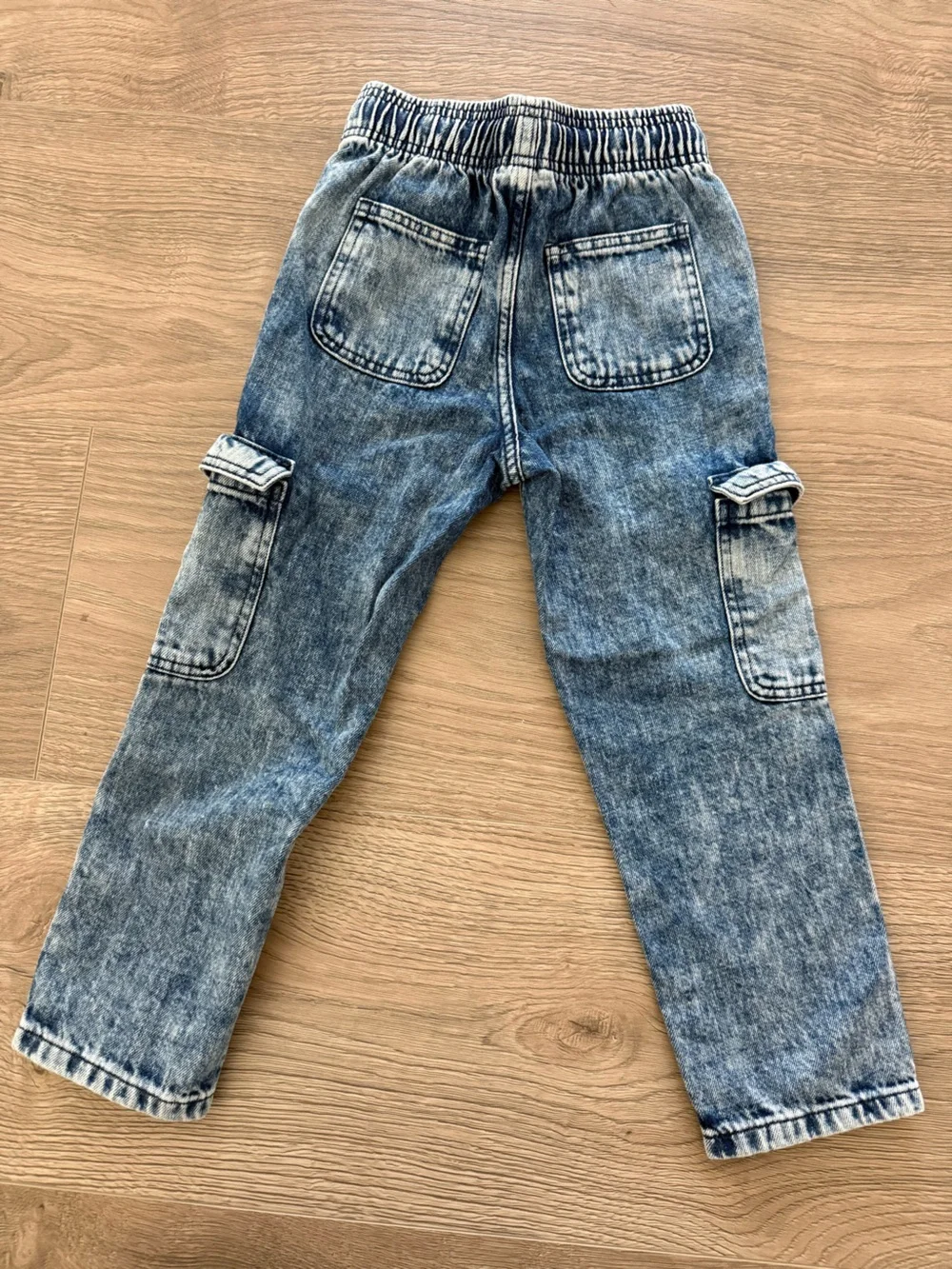 Gap Kids Blue Acid-Wash Cargo Jogger Jeans